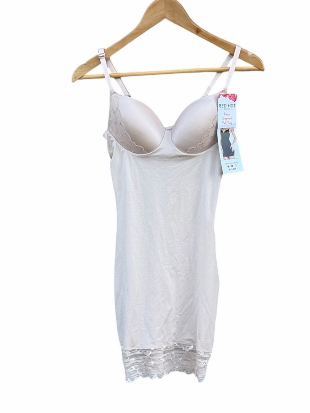 SPANX Blush Nude Lace-Trim Shaping Slip size small NEW